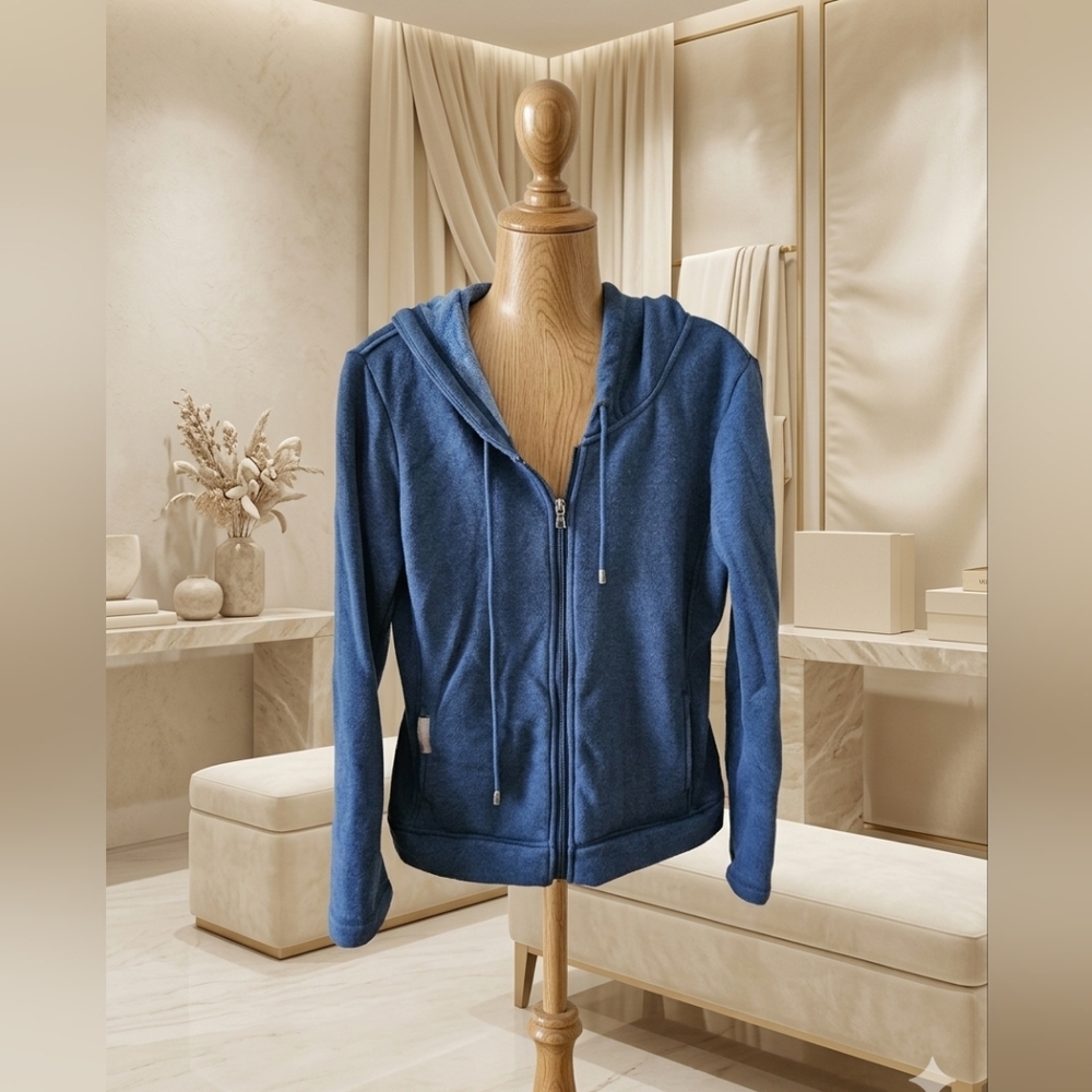 UGG Heathered Blue Full Zip Hoodie – Soft Lined – Size XS – Excellent Condition